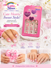 Sweetheart Sparkle Press-On Nails for Little Princess