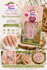 Sweetheart Sparkle Press-On Nails for Little Princess