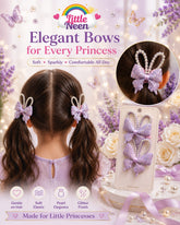 Lavender Pearl Bow Hair Ties for Little Princess
