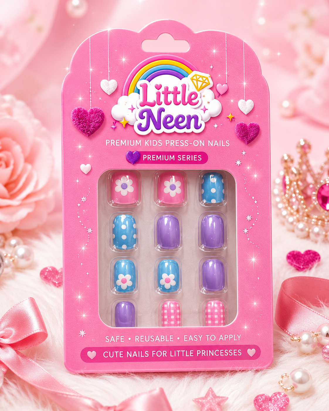 Blossom Pop Press-On Nails for Little Princess
